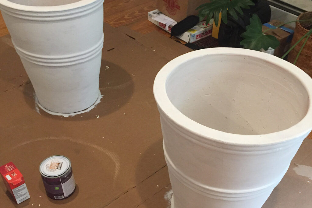 Base Coat for Coffee-Stained Terra Cotta Pots