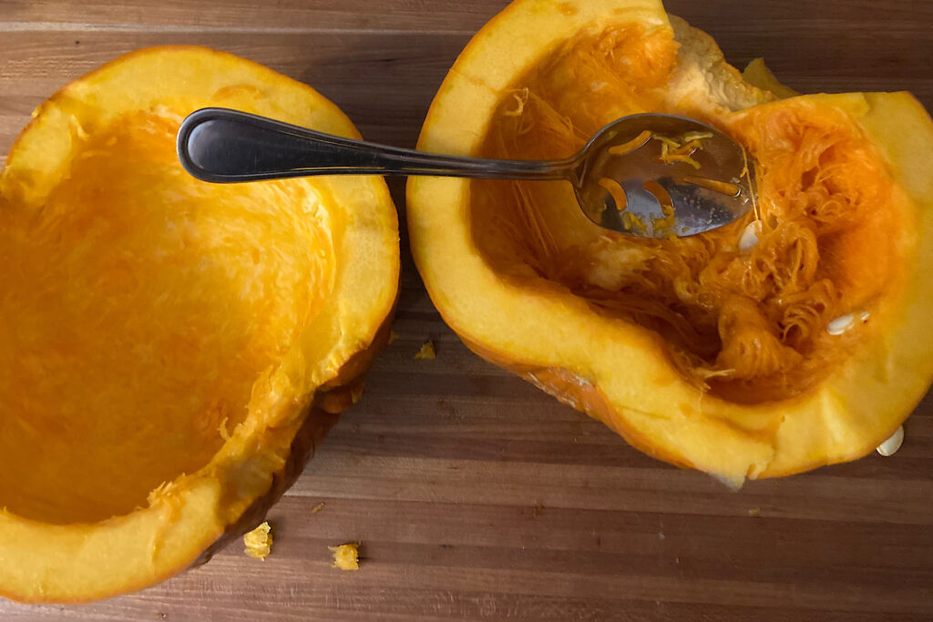 Pumpkin Scrapings with Spoon