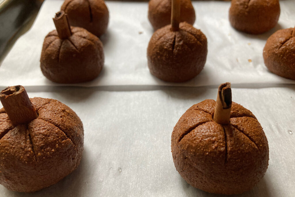 Cinnamon Spice Baked Ornaments on parchment