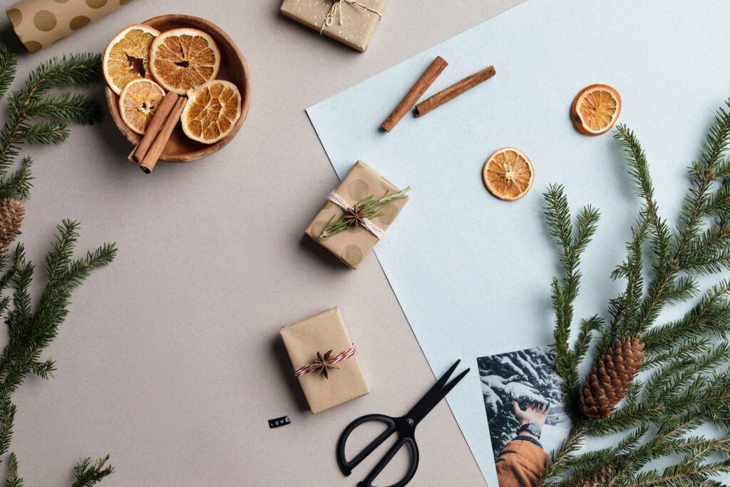 Natural holiday wrapping