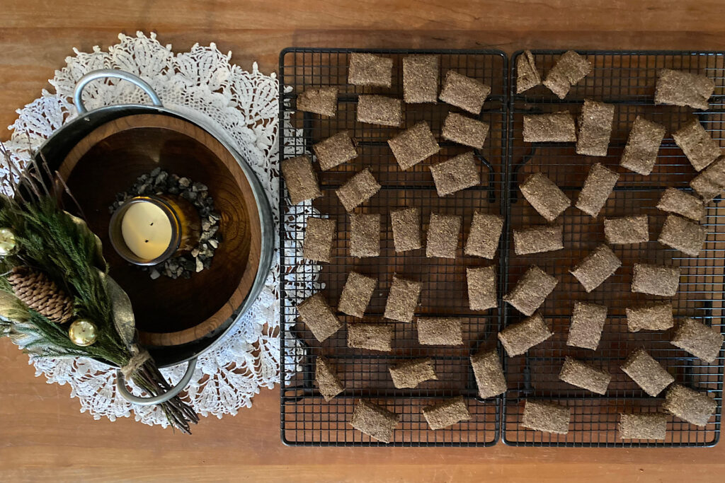 Low sugar/starch horse treats on cooling rack