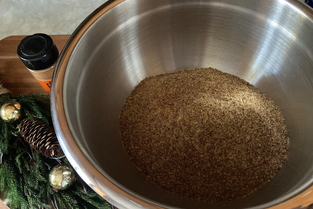 Flax in mixing bowl