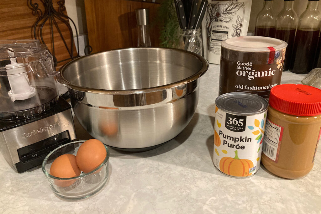 Ingredients for Peanut Butter Pumpkin Dog Treats