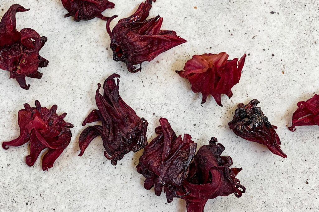 Hibiscus tea leaves for Valentine's Day Simmer