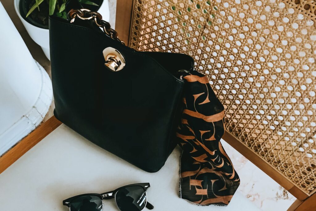 Purse and sunglasses