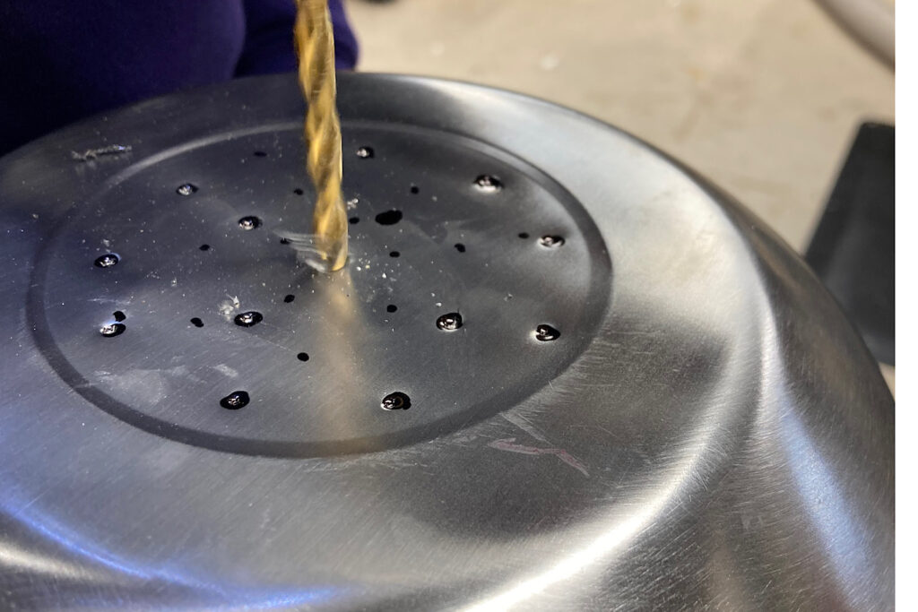 Drainage Holes In Stainless Steel Bowl