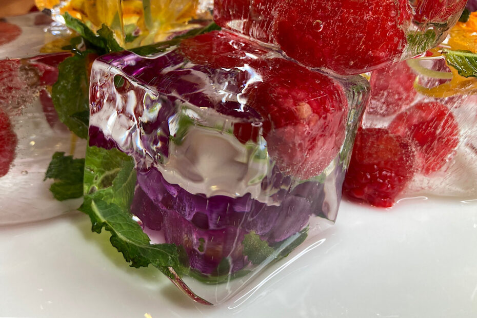 Clear Decorative Floral Ice Cube