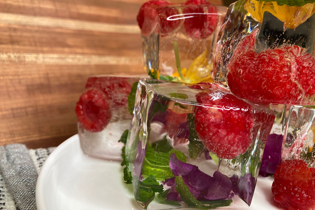 Clear Floral Ice Cubes for Decorative Entertaining