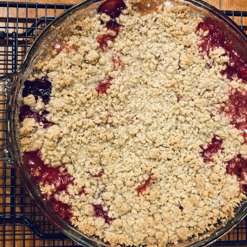 Baked Rustic Rhubarb Berry Crisp