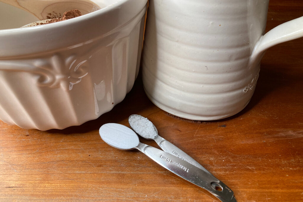 Baking Soda and Salt Spoons with Mixing Bowl
