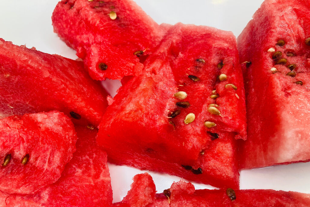 Closeup of Fresh Watermelon Chunks