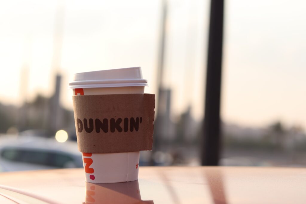 Dunkin Coffee on Table