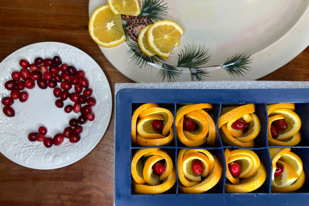 Citrus Bloom Ice Cubes in Tray