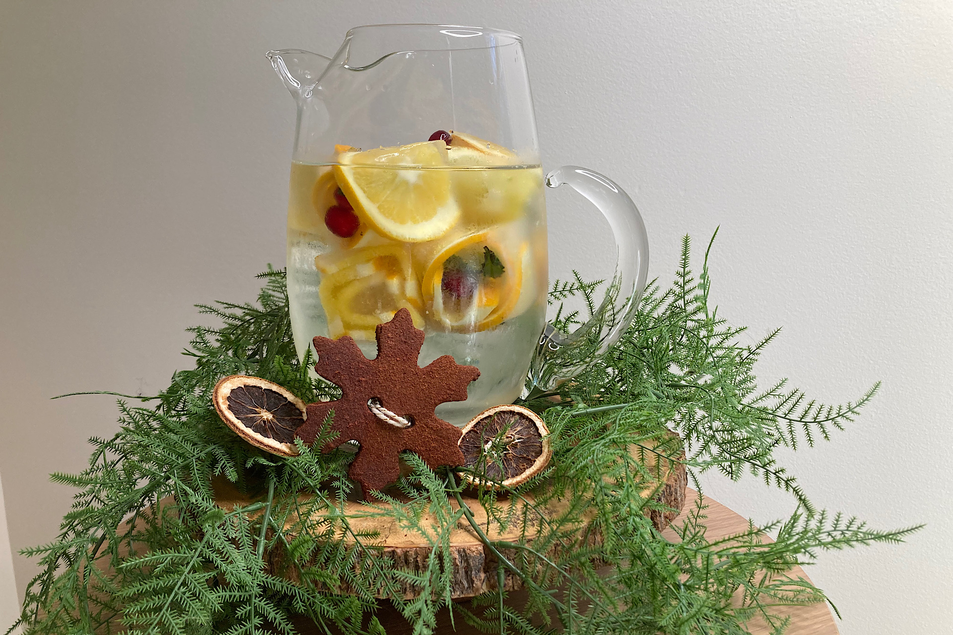 Citrus Bloom Ice Cubes in Pitcher