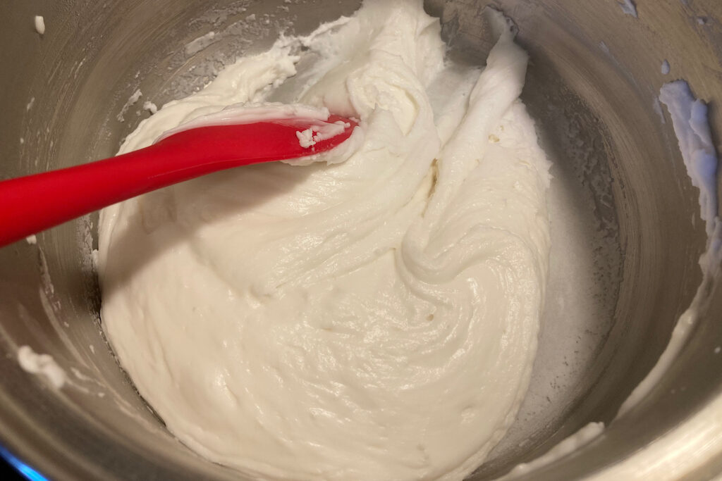 Snowy canvas ornament dough coming together