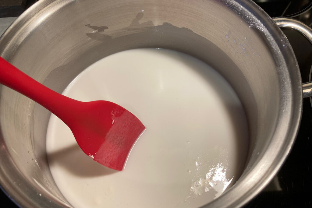 Holiday Ornament Liquid in saucepan