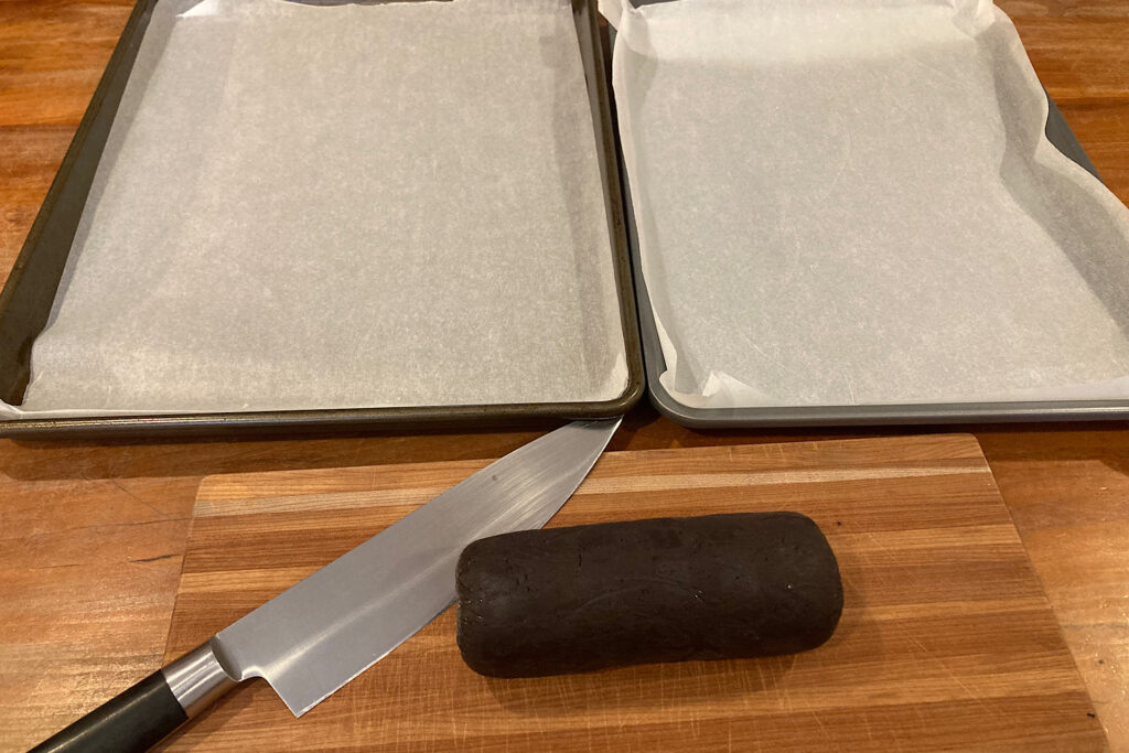 Refrigerated Chocolate Wafer Dough with Slicing Knife & Baking Pans