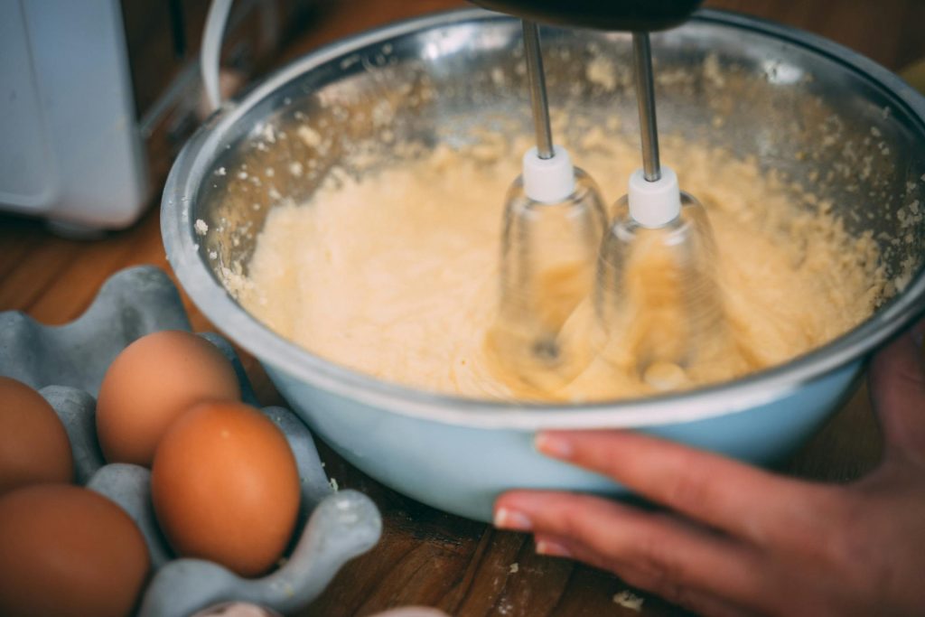 mixing bowl with batter