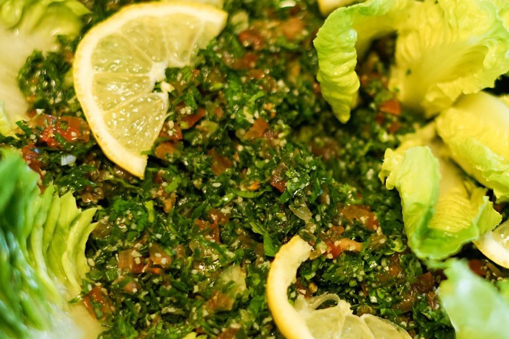 Closeup of tabouli salad