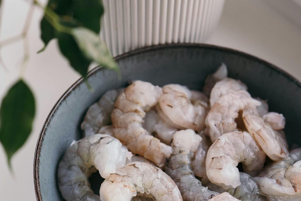 raw shrimp in bowl