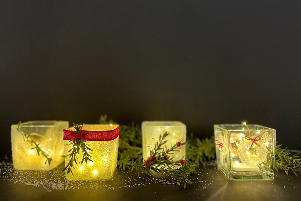 Frosted Candle Jar Quartet