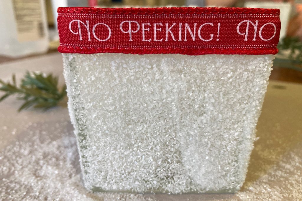 No peeking frosted epsom salt candle jar