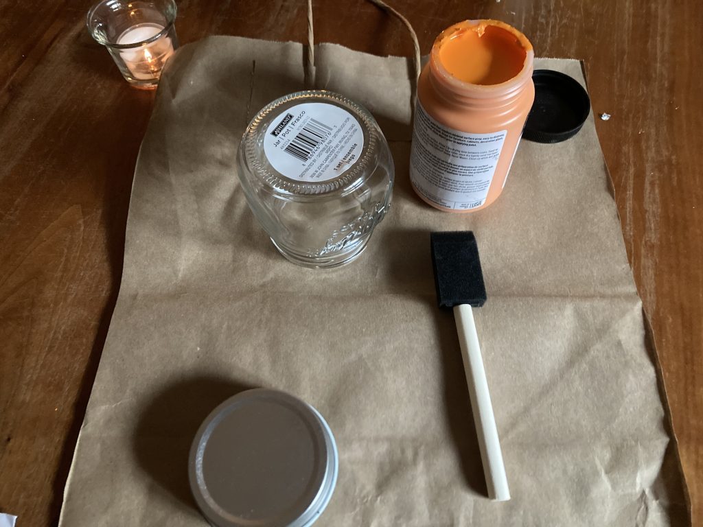 Supplies for painting mason jar