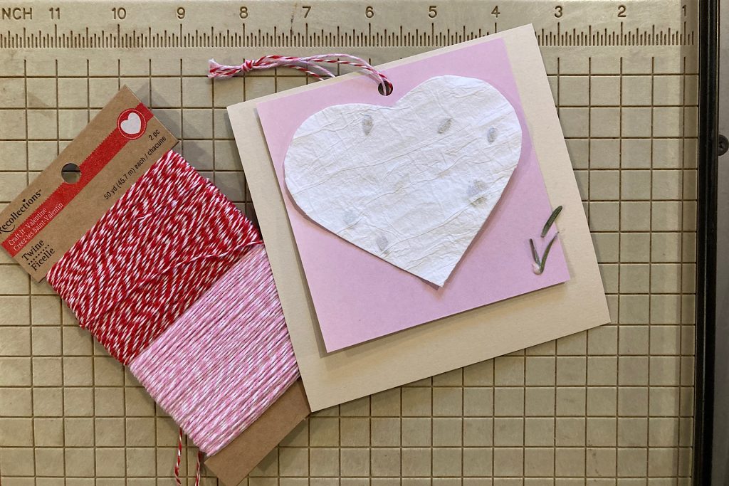 valentine seed paper card with string