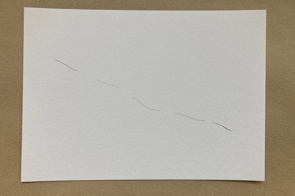 inking limb on watercolor paper - step 1