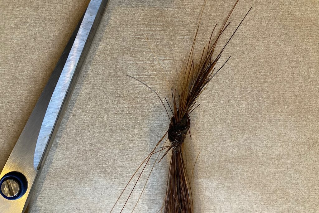 knotted and untrimmed hair for horse hair keepsake art project