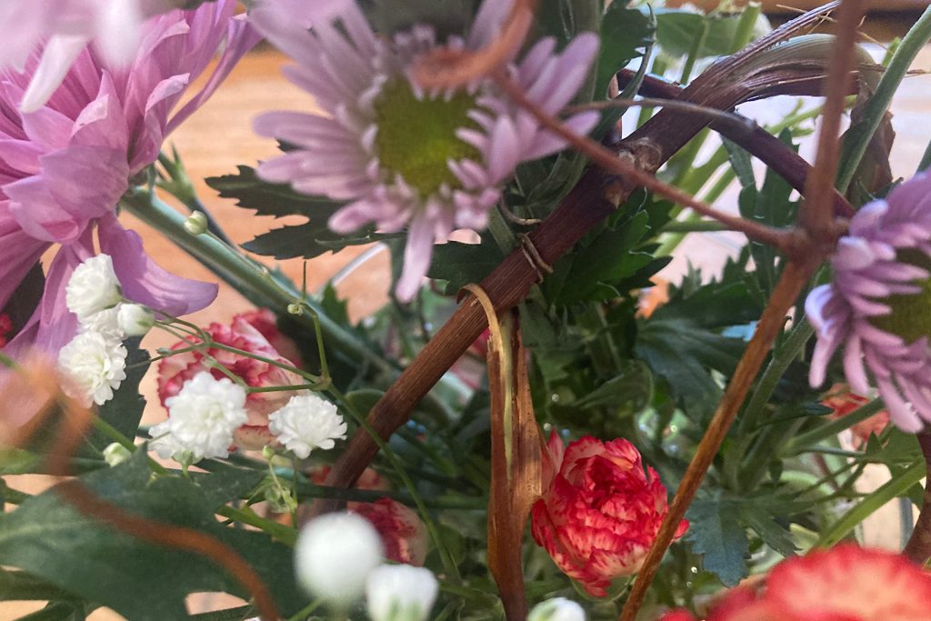 close up of early spring bouquet